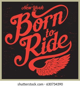 Vintage Biker graphics and Emblem with grunge background.