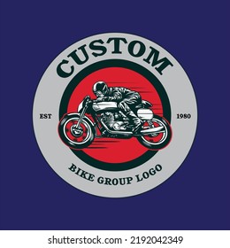 Diseño de logotipos para grupos de motociclistas de época, motocicleta, motocicleta, feracer, personalizado,