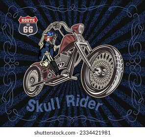 Vintage Biker Skull Emblem. Motorcycle club