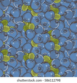 Vintage Bilberry Seamless Pattern