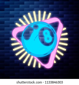 Vintage billiard emblem glowing