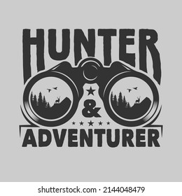 Vintage Binocular Hunting And Adventure Emblem Badge