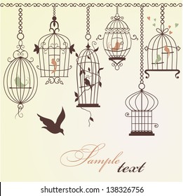 Vintage bird cages.