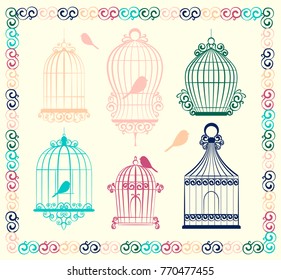Vintage bird cages
