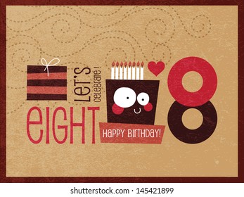 Vintage Birthday Card - Vector EPS10. with Grunge effects