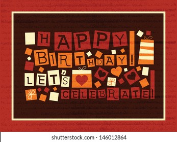 Vintage Birthday Card - Vector EPS10.