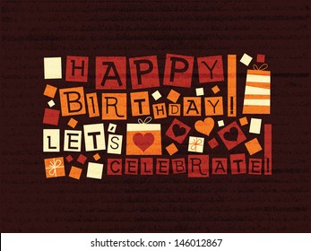 Vintage Birthday Card - Vector EPS10.