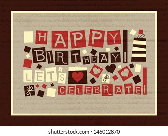 Vintage Birthday Card - Vector EPS10.