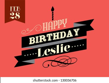 vintage birthday greetings template vector/illustration