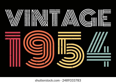 Vintage Birthday Lettering T-Shirt Design in Illustration. EPS-10.
