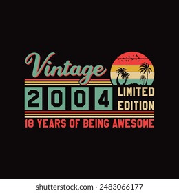 Vintage Birthday Retro Typography T-Shirt Design 