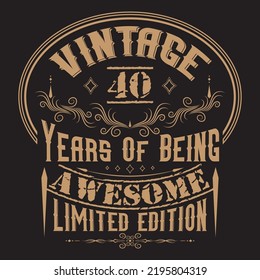 Vintage Birthday  t shirt design with Birthday elements vector 