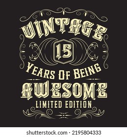 Vintage Birthday  t shirt design with Birthday elements vector 