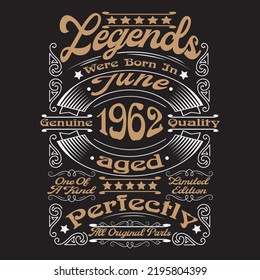 Vintage Birthday  t shirt design with Birthday elements vector 