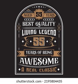 Vintage Birthday  t shirt design with Birthday elements vector 