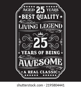 Vintage Birthday  t shirt design with Birthday elements vector 