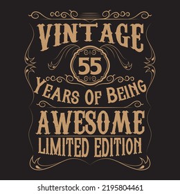 Vintage Birthday  t shirt design with Birthday elements vector 