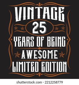 Vintage Birthday  t shirt design with Birthday elements or Hand drawn Birthday typography design