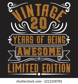Vintage Birthday  t shirt design with Birthday elements or Hand drawn Birthday typography design