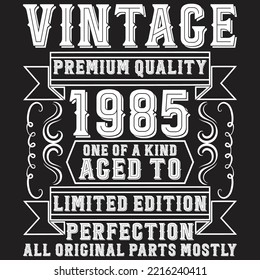 Vintage Birthday typography T-shirt Design With custom vector