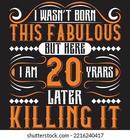 Vintage Birthday typography T-shirt Design With custom vector