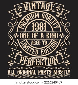 Vintage Birthday typography T-shirt Design With custom vector svg