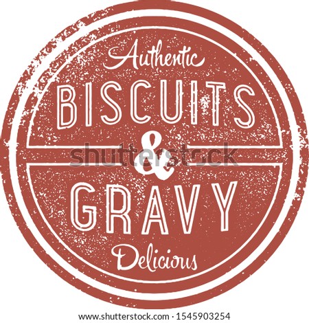 Vintage Biscuits and Gravy Menu Design Stamp