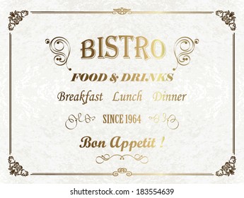 Vintage bistro, background