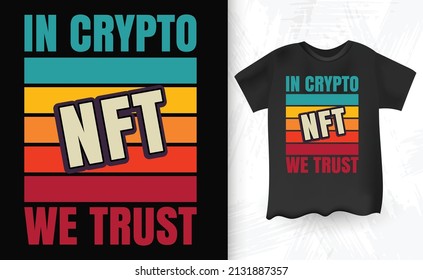 Vintage Bitcoin BTC Crypto Currency T-shirt Design