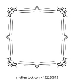 Vintage black antique vector frame on white background