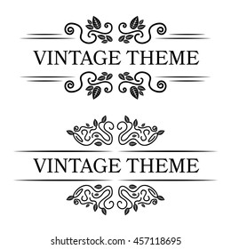 Vintage black antique vector frame on white background