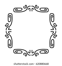 Vintage black antique vector frame on white background