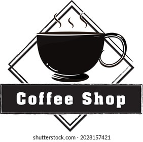 vintage black coffee shop logo