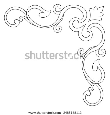 vintage black corner lines Ornate vintage design element with calligraphy swirls, wavy lines, ornate pattern. and paper rolls Frames and banners