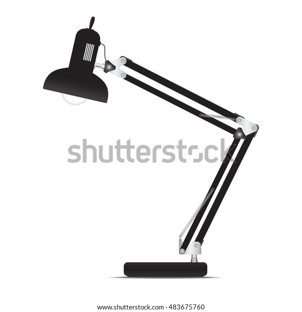 Vintage Black Desk Lamp Isolated On Royalty Free Stock Image