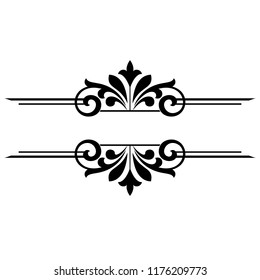 Vintage black element. Graphic vector design. Damask graphic ornament