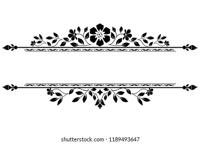 Vintage black element. Graphic vector design. Damask graphic ornament