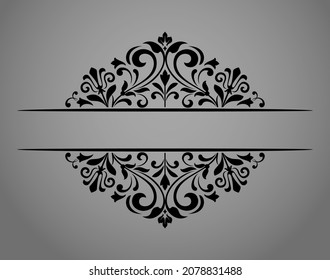 Elemento negro vintage. Diseño vectorial gráfico. Ornamento gráfico de Damask