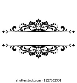 Vintage black frame background. Graphic vector design. Damask graphic ornament