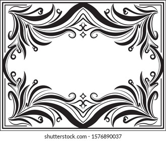 Vintage black frame with empty place for your text or other design, vector illustration greeting card. 