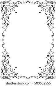 Vintage black frame with empty place for your text or other design, vector illustration greeting card.