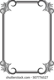 Vintage black frame with empty place for your text or other design, vector illustration greeting card.