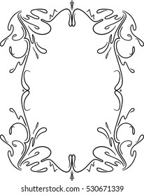 Vintage black frame with empty place for your text or other design, vector illustration greeting card.