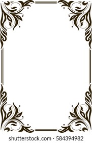 Vintage black frame with empty place for your text or other design, vector illustration greeting card.