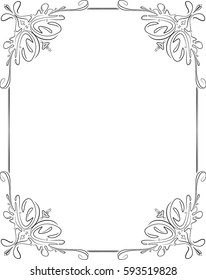 Vintage black frame with empty place for your text or other design, vector illustration greeting card.