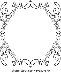 Vintage black frame with empty place for your text or other design, vector illustration greeting card.