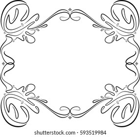 Vintage black frame with empty place for your text or other design, vector illustration greeting card.