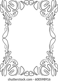 Coloring Page Vintage Flowers Black White Stock Vector (Royalty Free ...