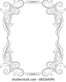 Vintage black frame with empty place for your text or other design, vector illustration greeting card.