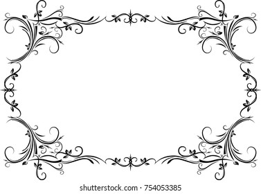 Vintage black frame with empty place for your text or other design, vector illustration greeting card.
